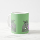 Hippo Mununing eine Blume Spaß Kaffeetasse (Vorderseite Links)