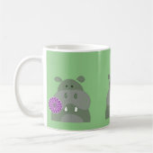 Hippo Mununing eine Blume Spaß Kaffeetasse (Links)
