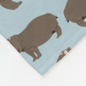 Hippo-Muster Fleecedecke (Ecke)