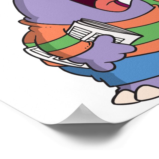 Hippo Newspaper Boy Poster (Ecke)