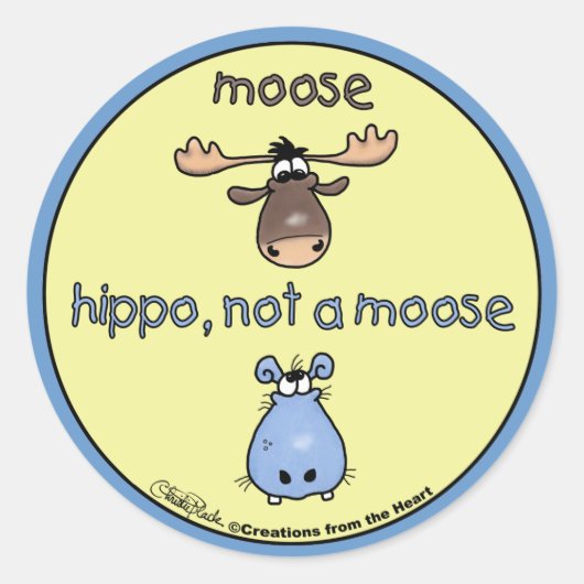 Hippo-nicht-ein-Elch! Runder Aufkleber (Vorderseite)