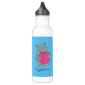 Hippo Niedlich Kids Valentinstag Edelstahlflasche (Links)