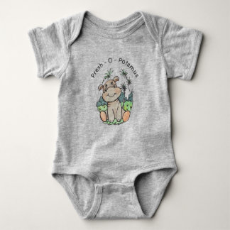 Hippo-Niedliche Tiere Ein Baby Bodysuit Baby Strampler