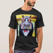 Hippo No.5 ein farbenprächtiges impressionistische T-Shirt (Vorderseite)