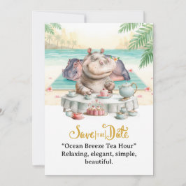 Hippo Ocean Breeze Tea Hour Invitation Einladung