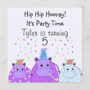 Hippo-Party Einladung