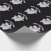 Hippo-Party-mus Funny Animal Hippo Pun Dark BG Geschenkpapier (Ecke)