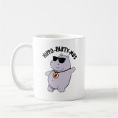 Hippo-Party-mus Funny Animal Hippo Pun Kaffeetasse (Links)