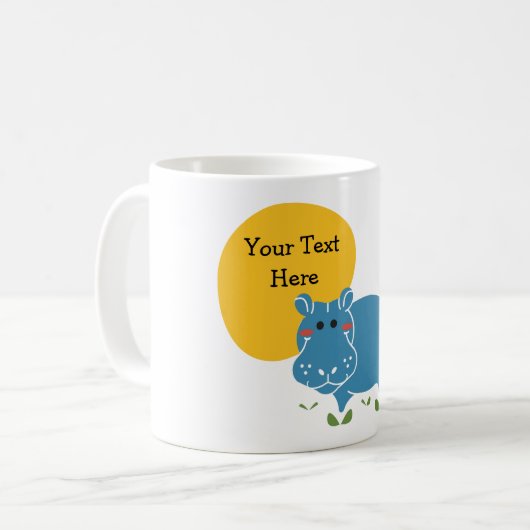 Hippo Personalisieren mit Text Kaffeetasse (Vorderseite Links)