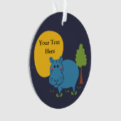 Hippo Personalisieren mit Text Ornament (Vorderseite)