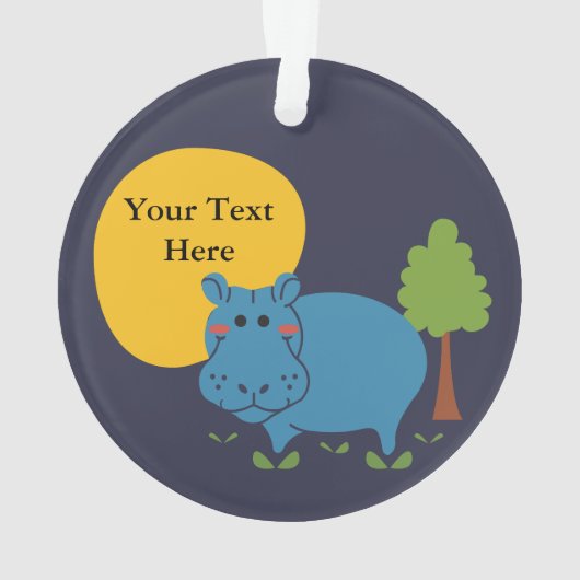 Hippo Personalisieren mit Text Ornament (Rückseite)