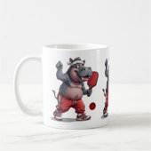 Hippo Pickleball, Funny Hippopotamus Kaffeetasse (Links)