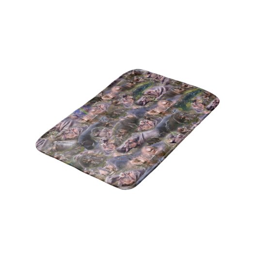Hippo Pictures Collarge Small Memory Foam Bath Mat Badematte (Schrägansicht)