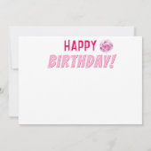 Hippo Pink Floral Girl Birthday Karte (Rückseite)