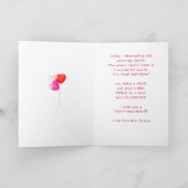 Hippo Pink Floral Girl Geburtstag Karte (Innenseite)