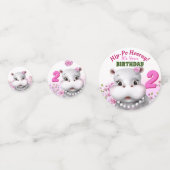 Hippo Pink Floral Girl Geburtstag Konfetti (Vorderseiten)