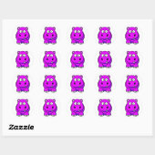 Hippo Pink Runder Aufkleber (Blatt)