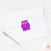 Hippo Pink Runder Aufkleber (Umschlag)