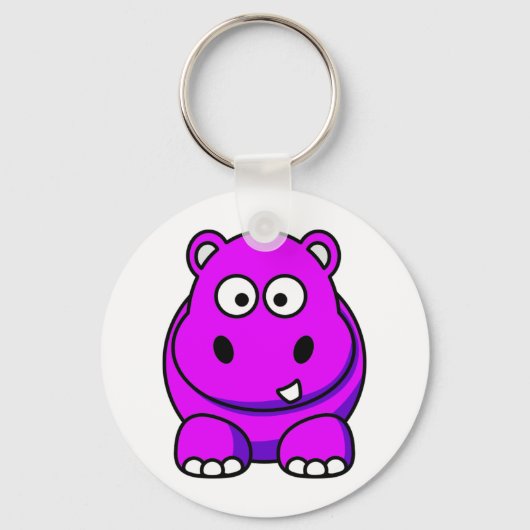 Hippo Pink Schlüsselanhänger (Vorderseite)