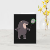 Hippo Playing Badminton Hob Karte (Gelbe Blume)