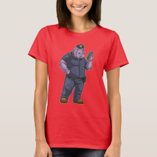 Hippo-Polizist-Mikrofon-Polizei T-Shirt