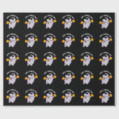 Hippo-pompom-mus Funny Animal Hippo Pun Dark BG Geschenkpapier (Flach)