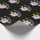 Hippo-pompom-mus Funny Animal Hippo Pun Dark BG Geschenkpapier (Ecke)