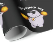 Hippo-pompom-mus Funny Animal Hippo Pun Dark BG Geschenkpapier (Rolleneckpunkt)