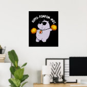 Hippo-pompom-mus Funny Animal Hippo Pun Dark BG Poster (Heimbüro)