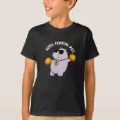 Hippo-pompom-mus Funny Animal Hippo Pun Dark BG T-Shirt (Vorderseite)