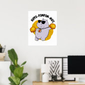 Hippo-pompom-mus Funny Animal Hippo Pun Poster (Heimbüro)