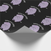Hippo-poot-amus Funny Farting Hippo Pun Dark BG Geschenkpapier (Ecke)