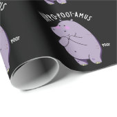 Hippo-poot-amus Funny Farting Hippo Pun Dark BG Geschenkpapier (Rolleneckpunkt)