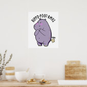 Hippo-poot-amus Funny Farting Hippo Pun Poster (Küche)
