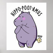 Hippo-poot-amus Funny Farting Hippo Pun Poster (Vorne)