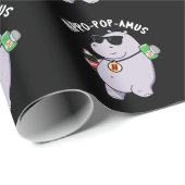 Hippo-Pop-amus Funny Hippo Soda Pop Pun Dark BG Geschenkpapier (Rolleneckpunkt)