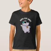 Hippo-Pop-amus Funny Pop Music Hippo Pun Dark BG T-Shirt (Vorderseite)