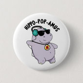 Hippo-Pop-amus Funny Pop Musik Hippo Pun Button (Vorderseite)