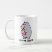 Hippo-Pop-cornamus Funny Hippo Pun Kaffeetasse (Links)