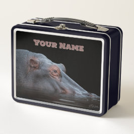 Hippo Power Lunch Box - Individuelle Name Geschenk
