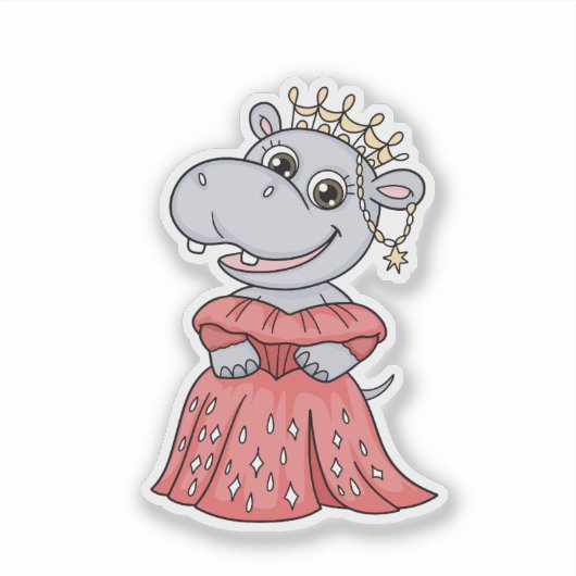 Hippo Princess Aufkleber (Vorderseite)