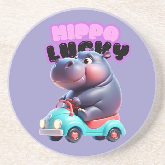 Hippo Ride Sandstone Untersetzer (Vorne)