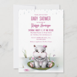 Hippo River Adventure Baby Shower Einladung