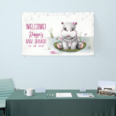 Hippo River Adventure Girl Baby Shower Banner (Messeveranstaltung)