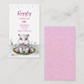 Hippo River Adventure Girl Baby Shower Begleitkarte (Vorne/Hinten)