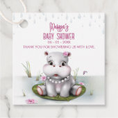 Hippo River Adventure Girl Baby Shower Geschenkanhänger (Vorderseite)