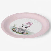 Hippo River Adventure Girl Baby Shower Pappteller (Schrägansicht)