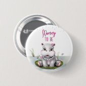 Hippo River Adventure Mommy to Be Button (Vorne & Hinten)