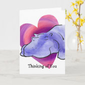 Hippo Romance Karte (Gelbe Blume)