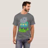 Hippo Rotwein T-Shirt (Vorne ganz)